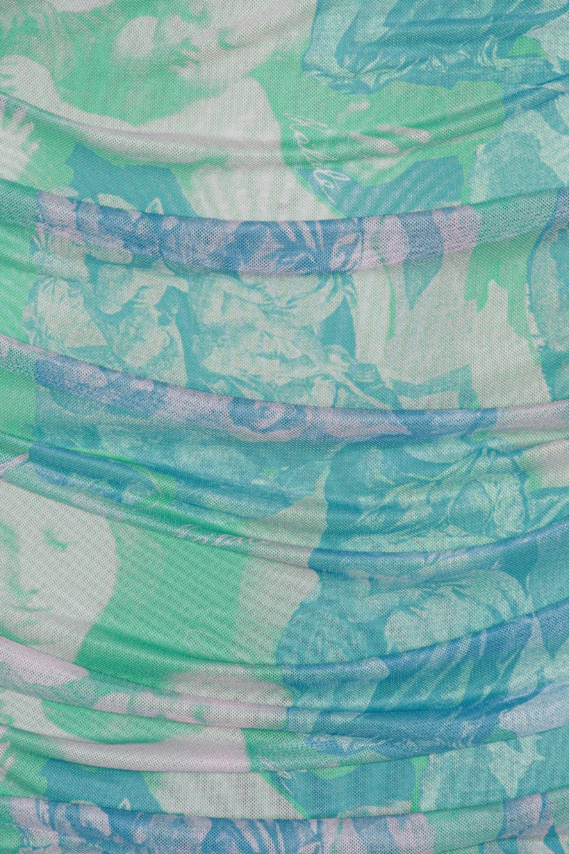 Printed Maxi Frill Dress