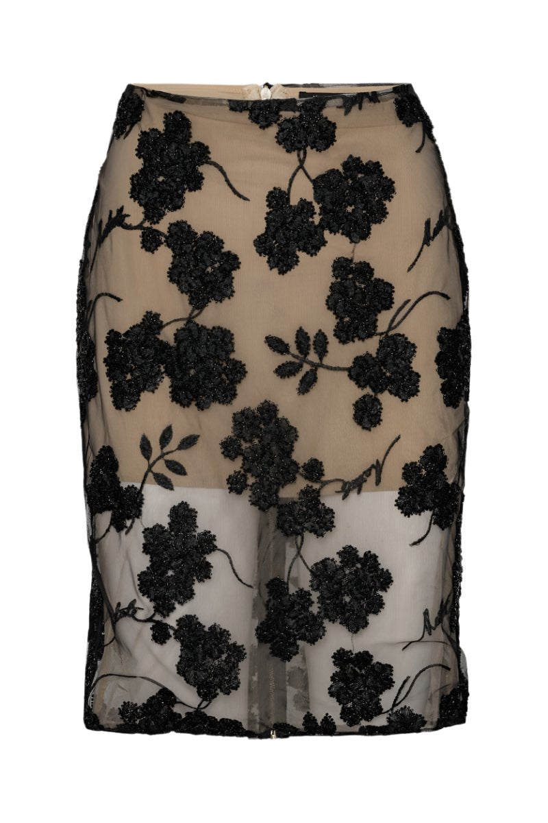Flower Beads Pencil Skirt