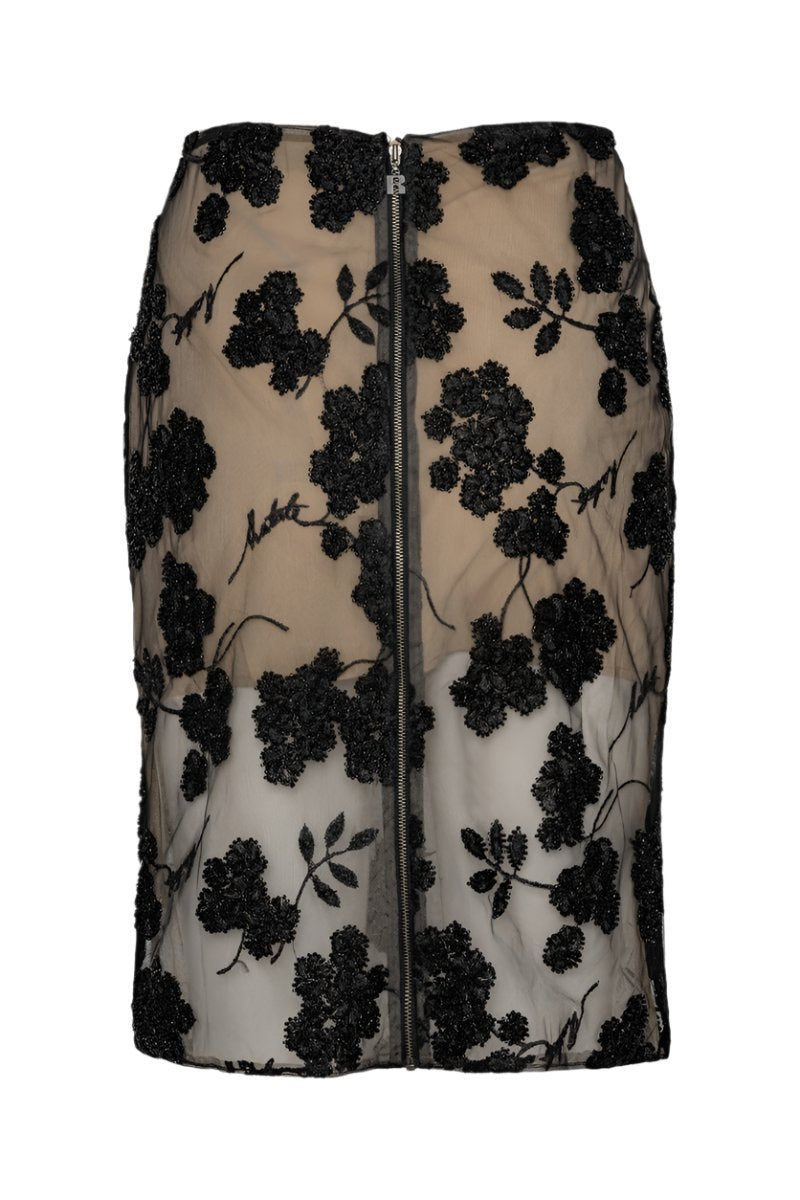 Flower Beads Pencil Skirt