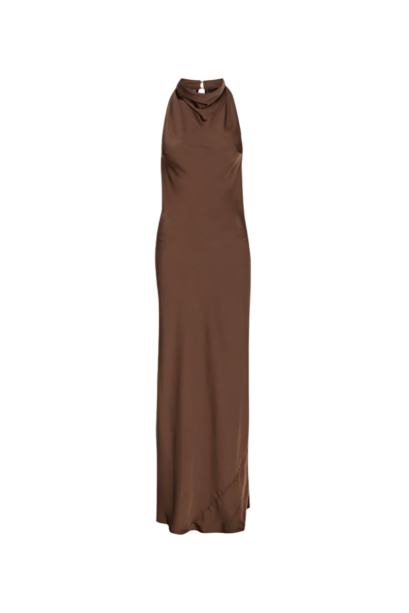 Satin Lace Maxi Dress