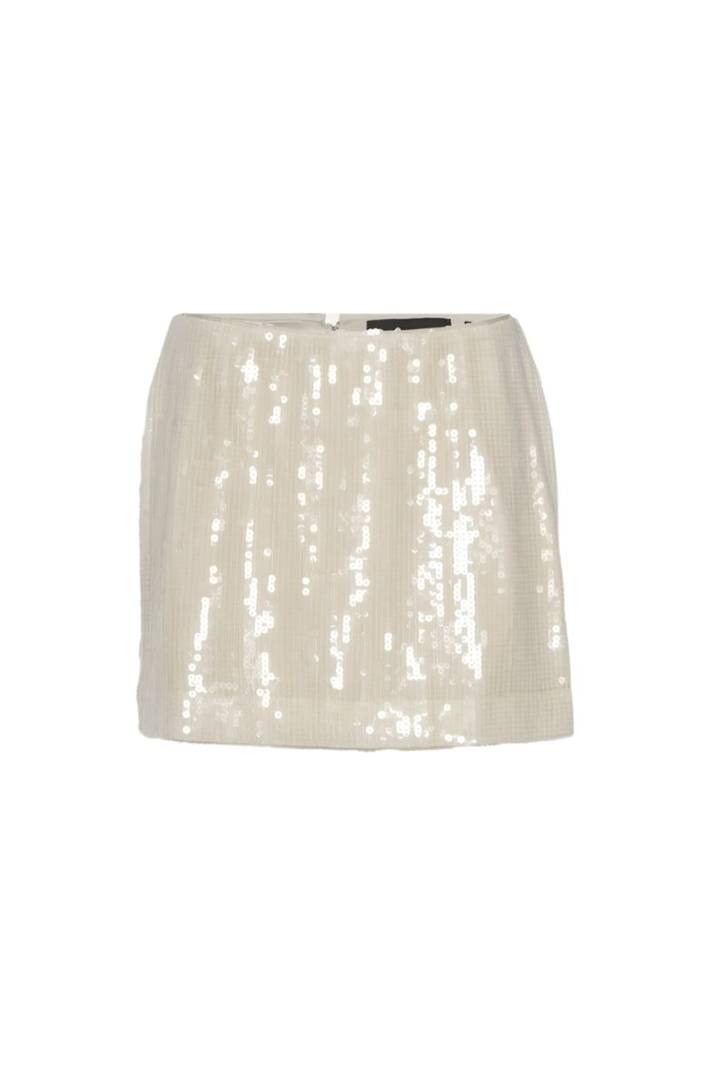 Sequin Mini Skirt Egret