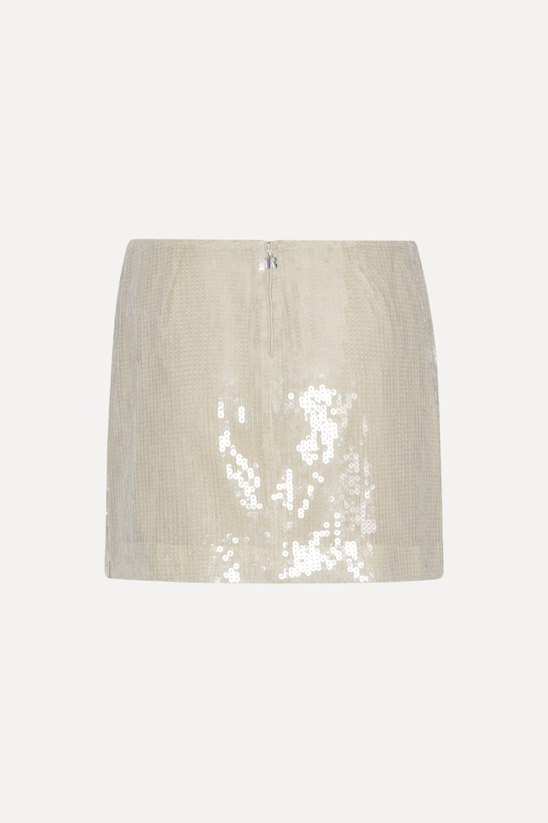 Sequin Mini Skirt Egret