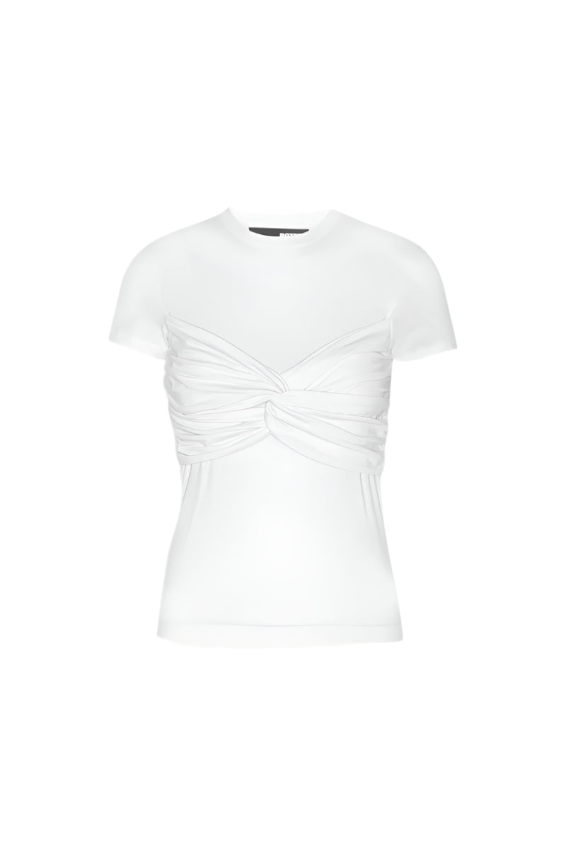 Fitted Twisted T-Shirt White