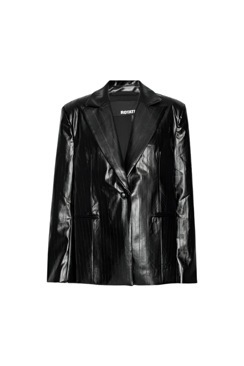 Coated Oversized Blazer