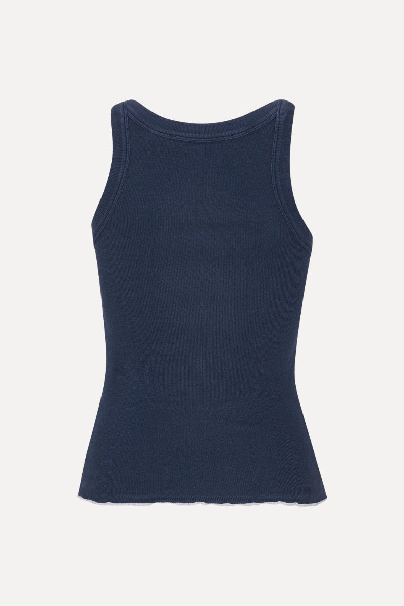 Rib Tank Top Navy