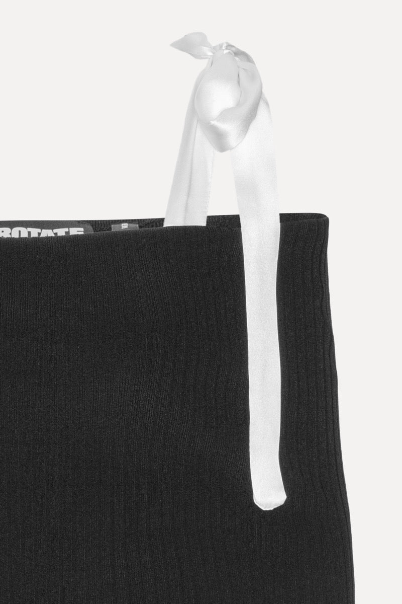 Off Shoulder Strap Bow Knit