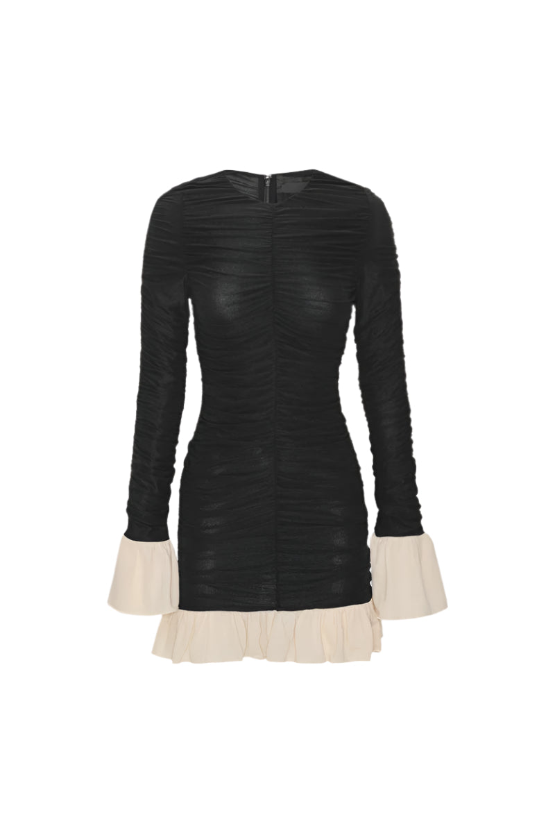 Mini Ruched Long Sleeve Dress