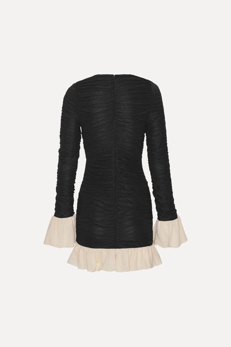 Mini Ruched Long Sleeve Dress