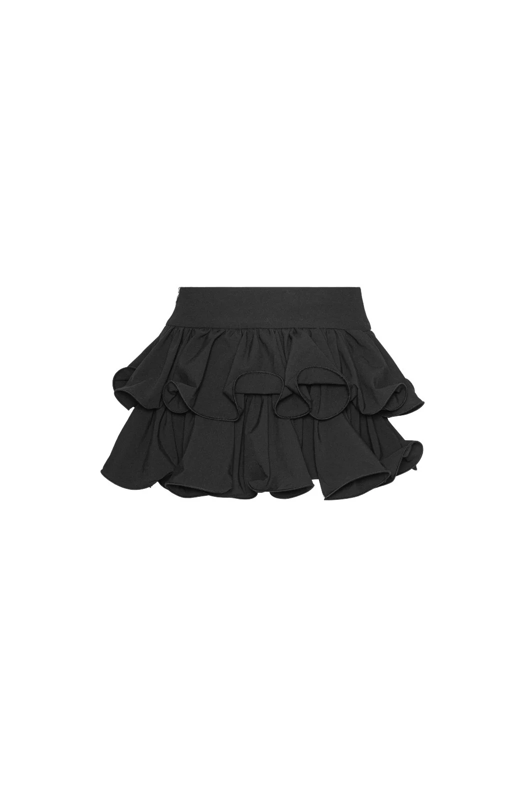 Wide Ruffle Mini Skirt