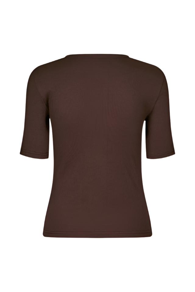 Jealice Ribbed T-Shirt Deep Mahogany