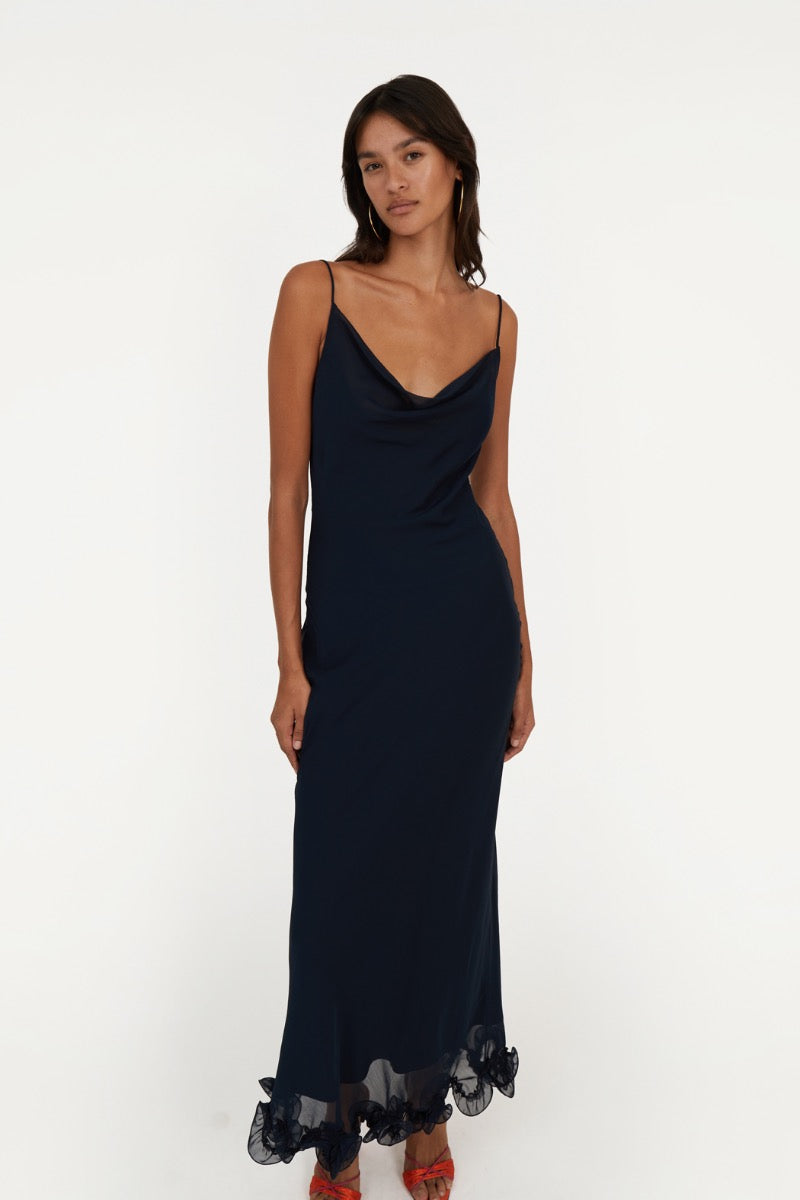 Chiffon Ruffle Slip Dress