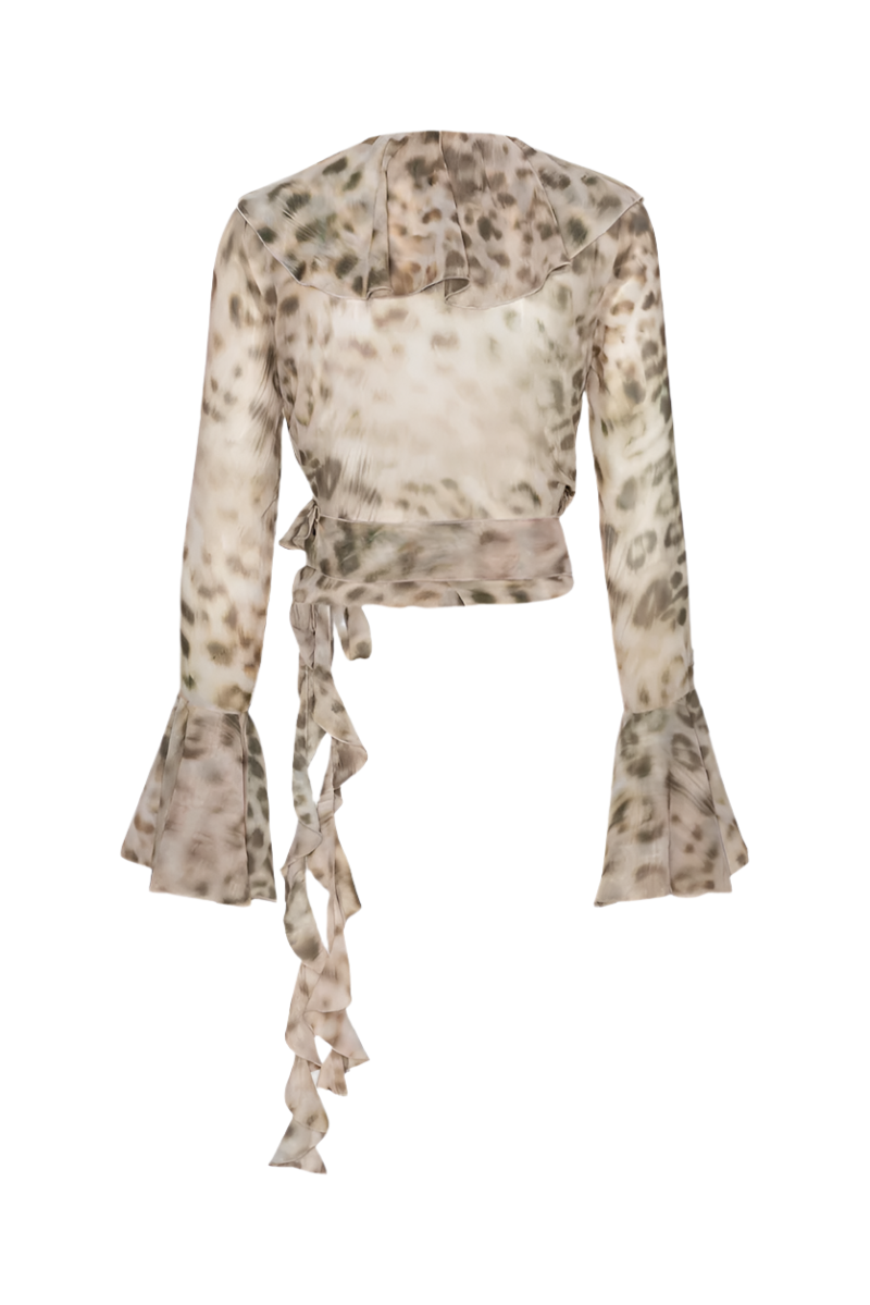 Chiffon Frill Wrap Top