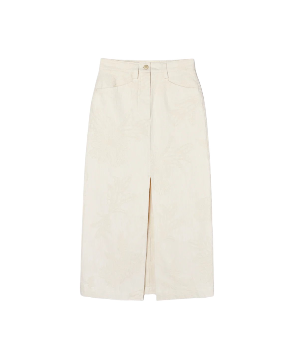 Nola Jacquard Denim Midi Skirt