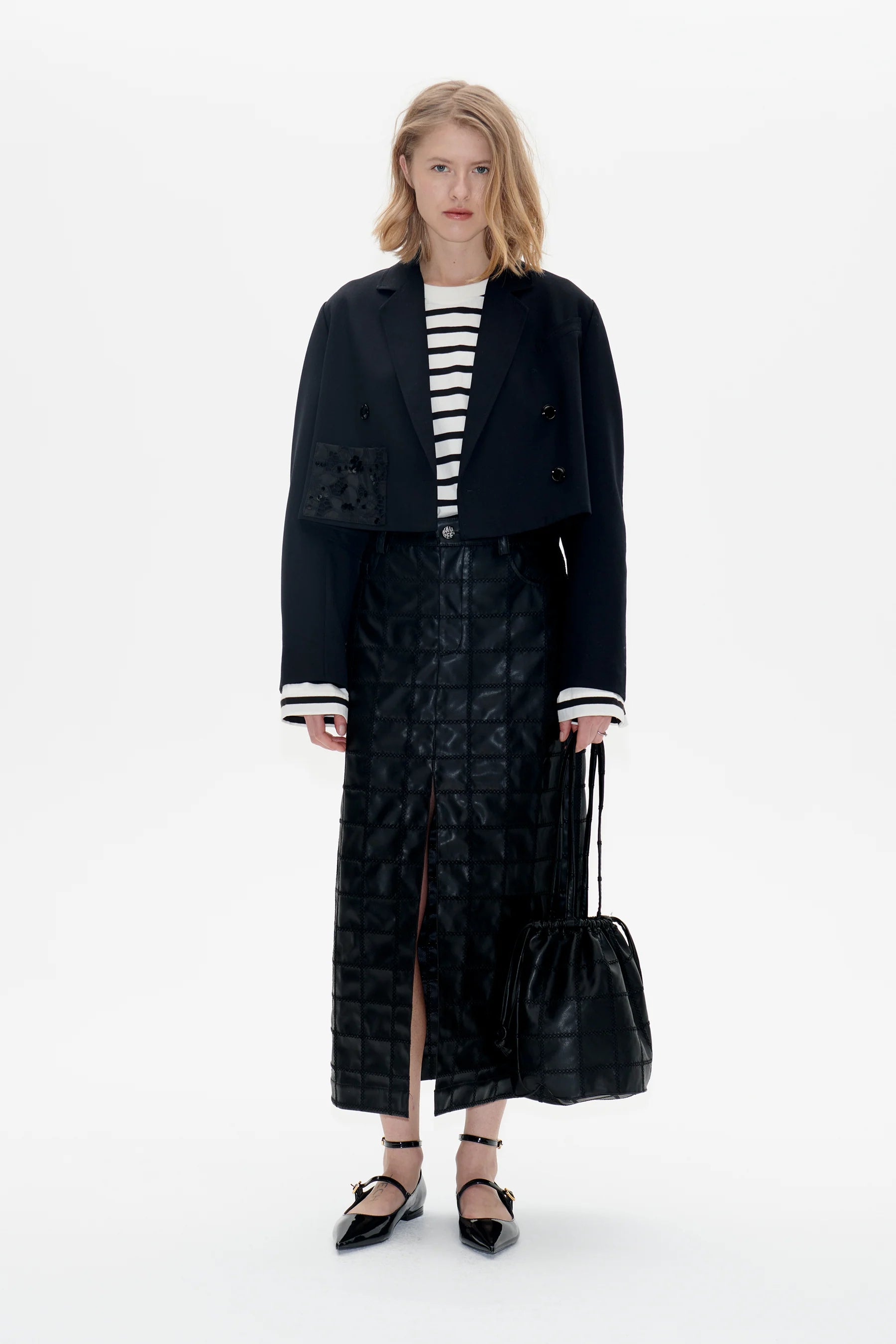 Sascha Faux Leather Midi Skirt
