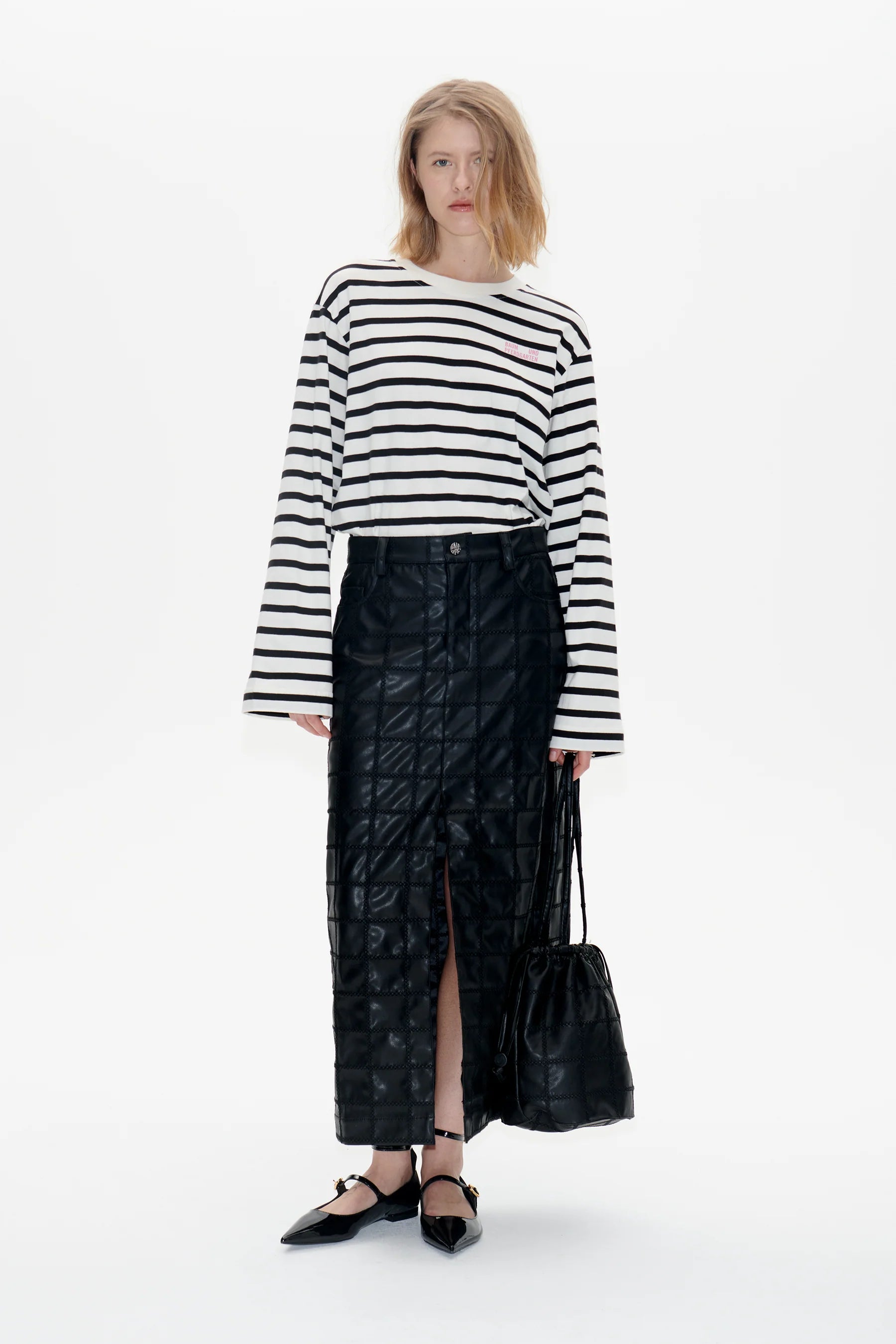 Sascha Faux Leather Midi Skirt