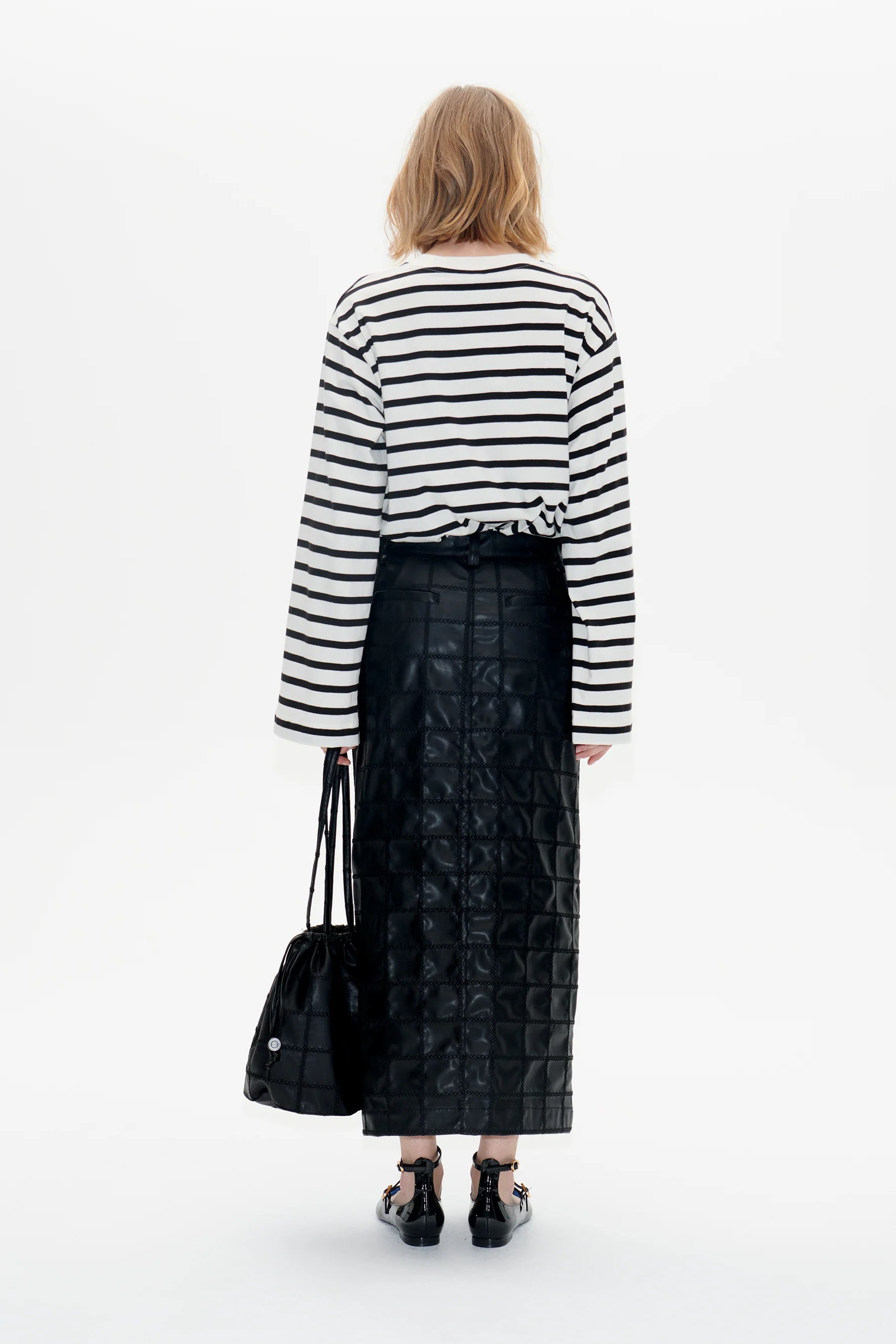 Sascha Faux Leather Midi Skirt