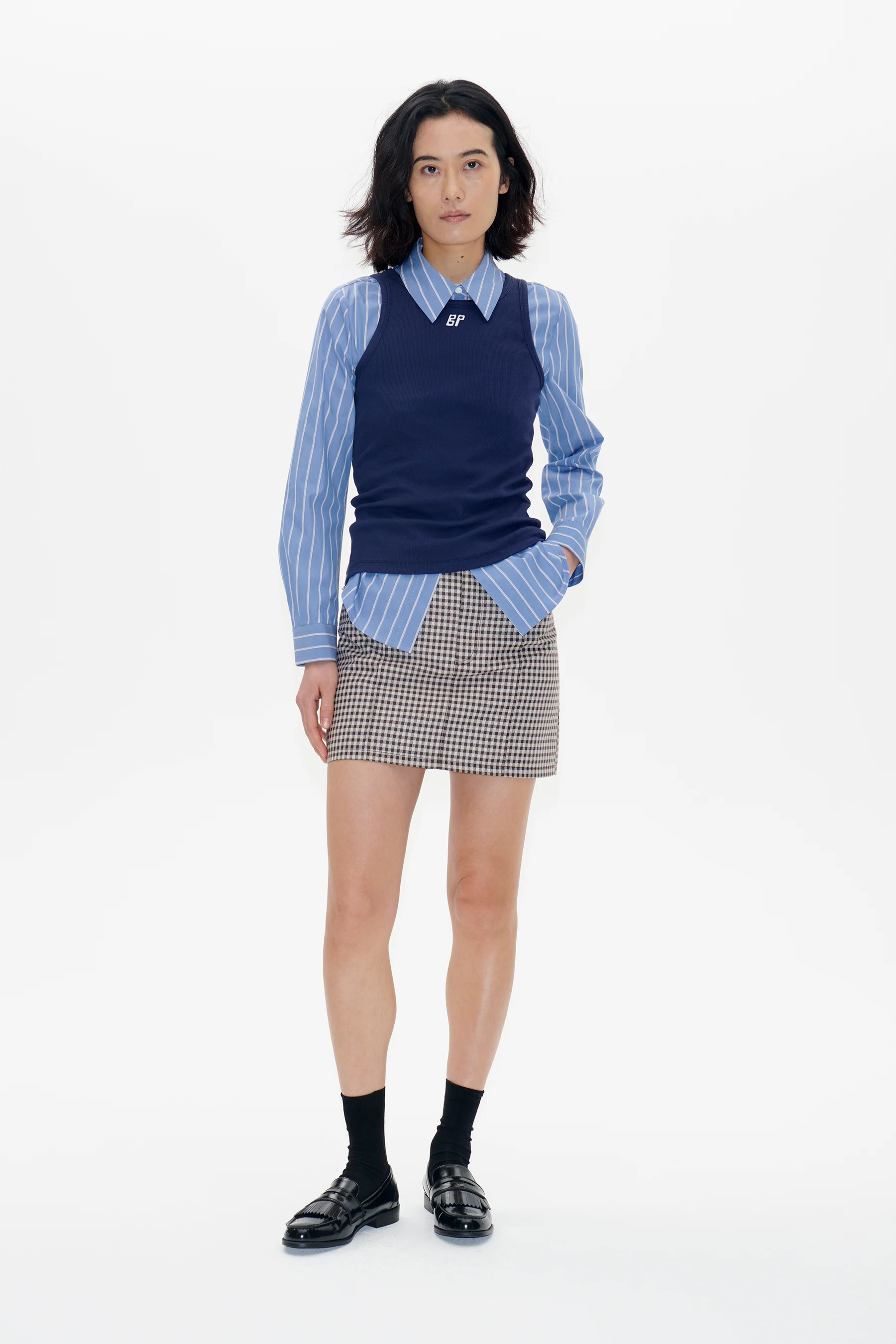 Joly Ribbed Racerback Top Navy