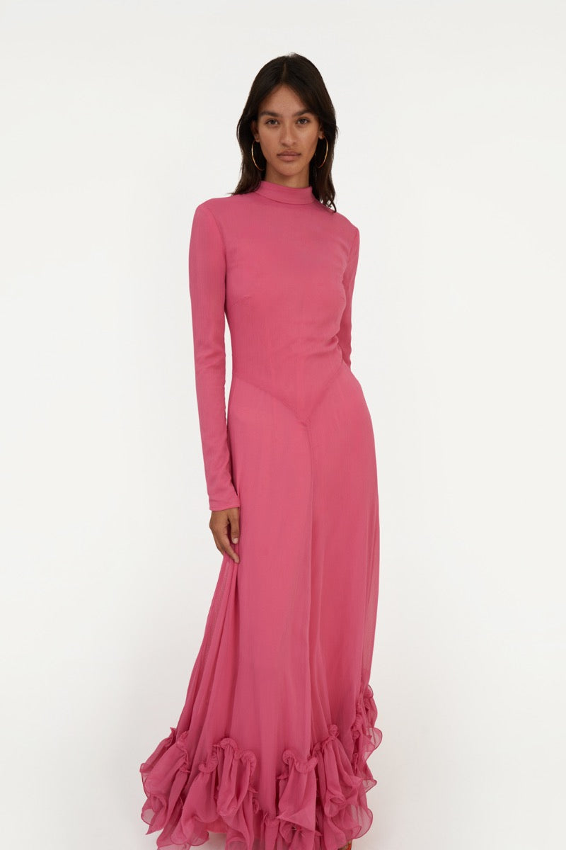 Chiffon Maxi Ruffle Dress