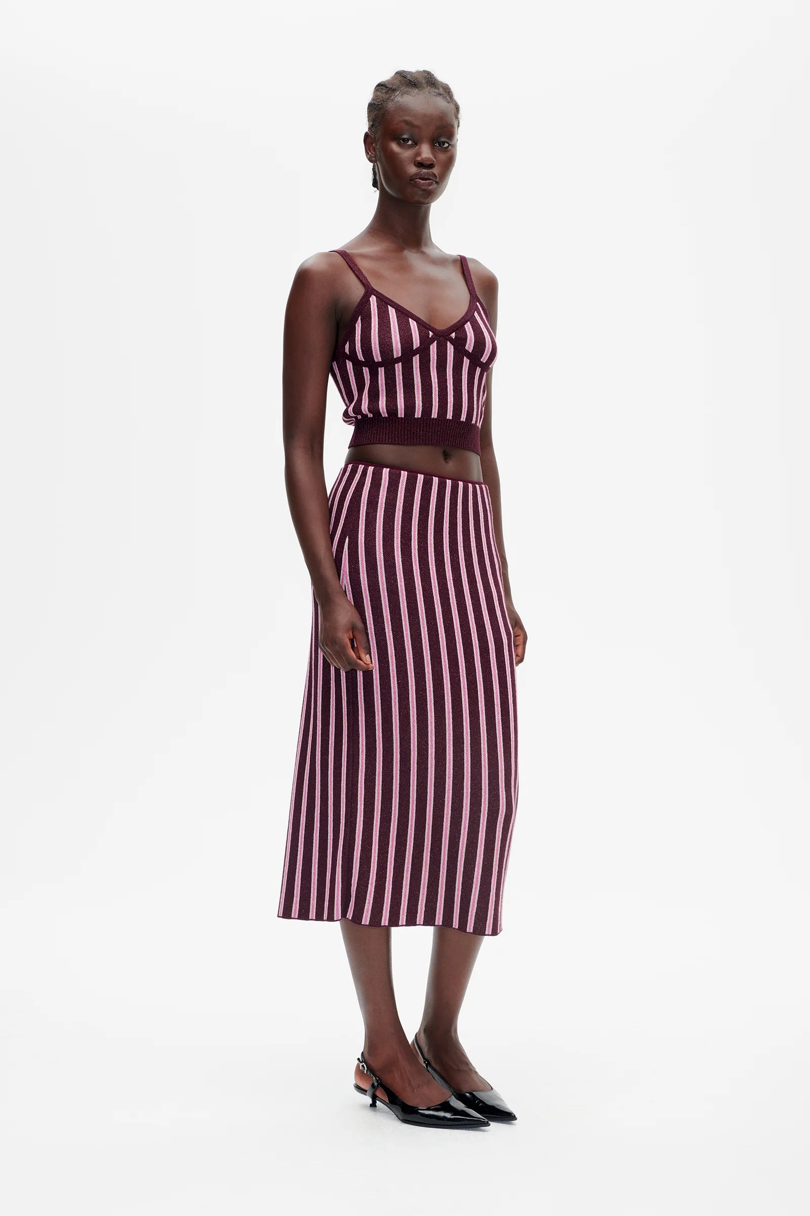 Cilia Lurex Stripe Skirt