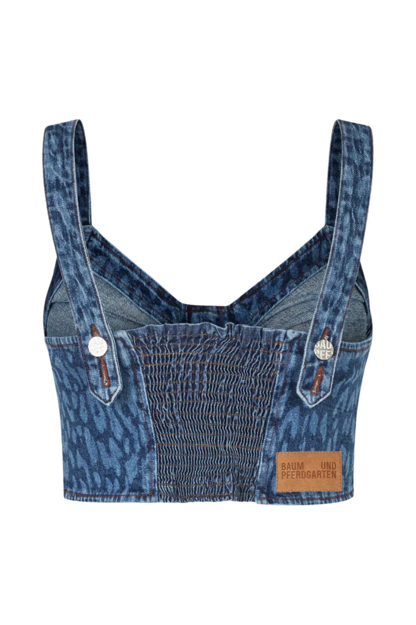 Mekira Leopard Denim Top