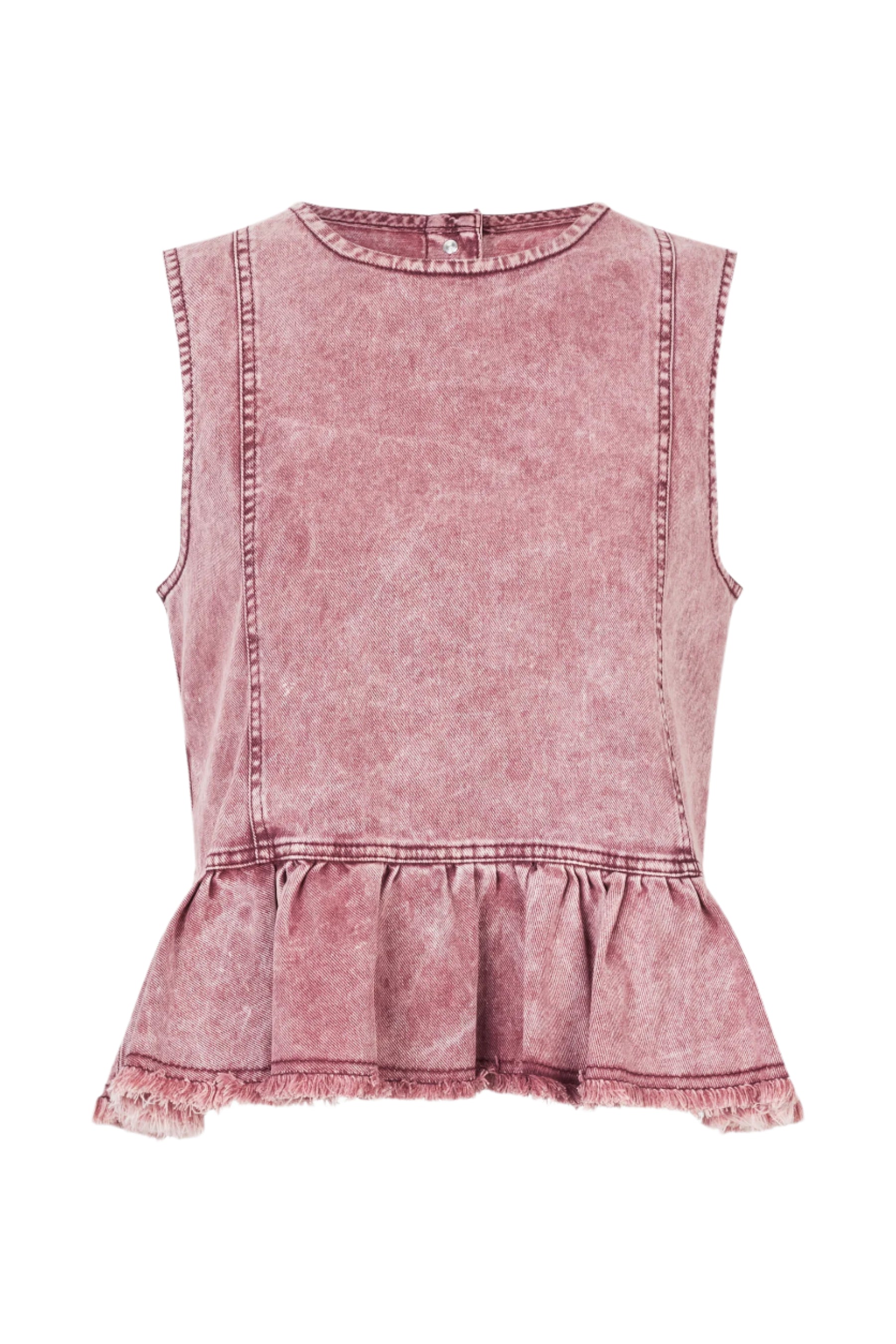 Madinel Denim Peplum Blouse