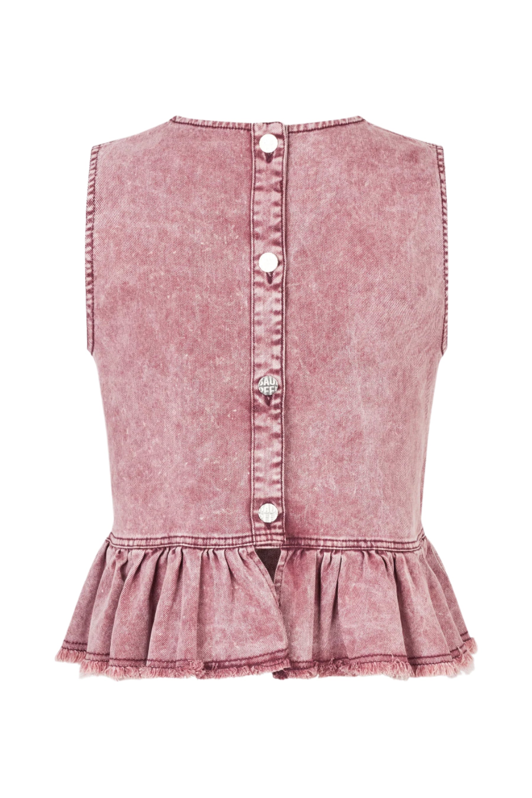 Madinel Denim Peplum Blouse