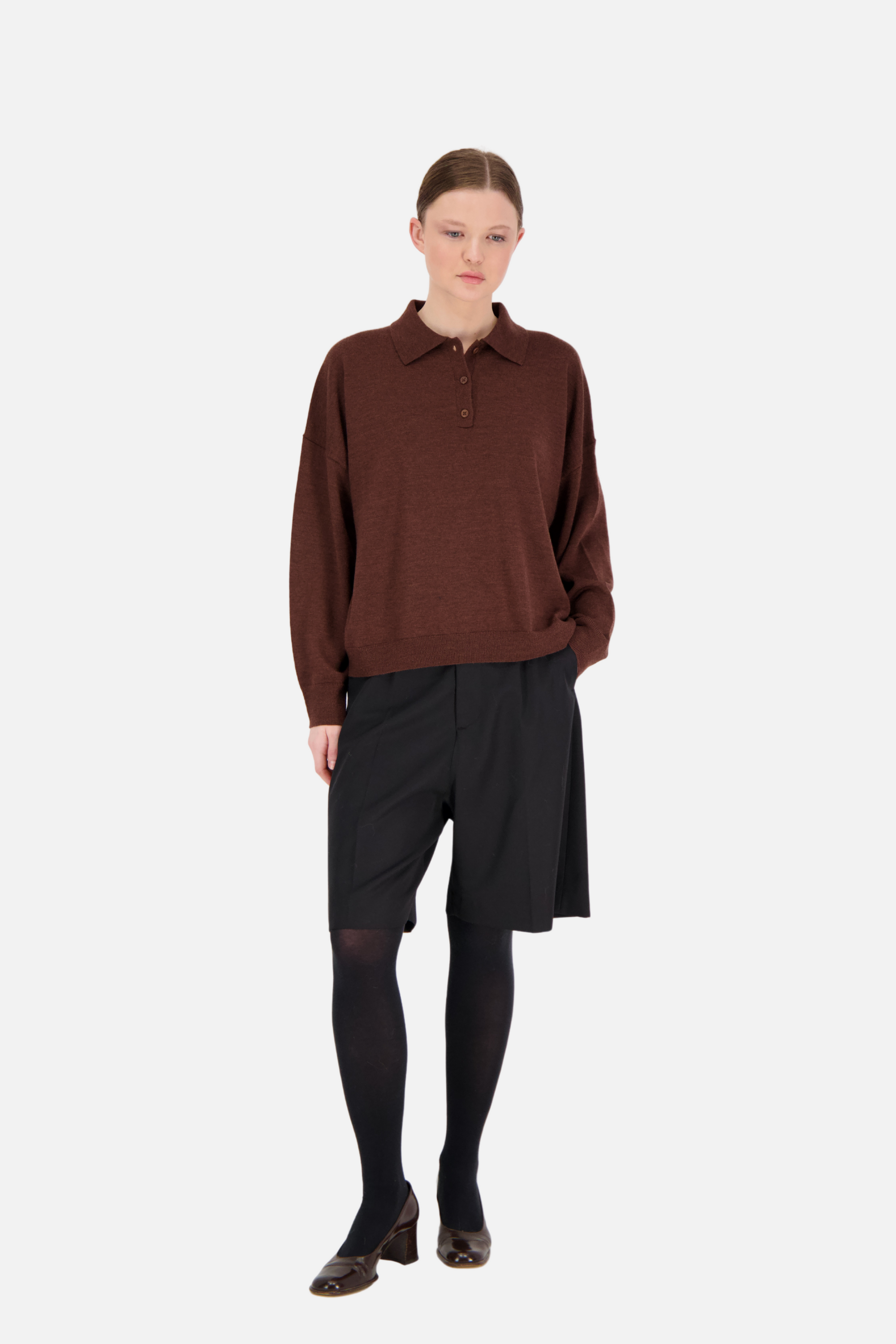 Vitta Buttoned Polo Cocoa