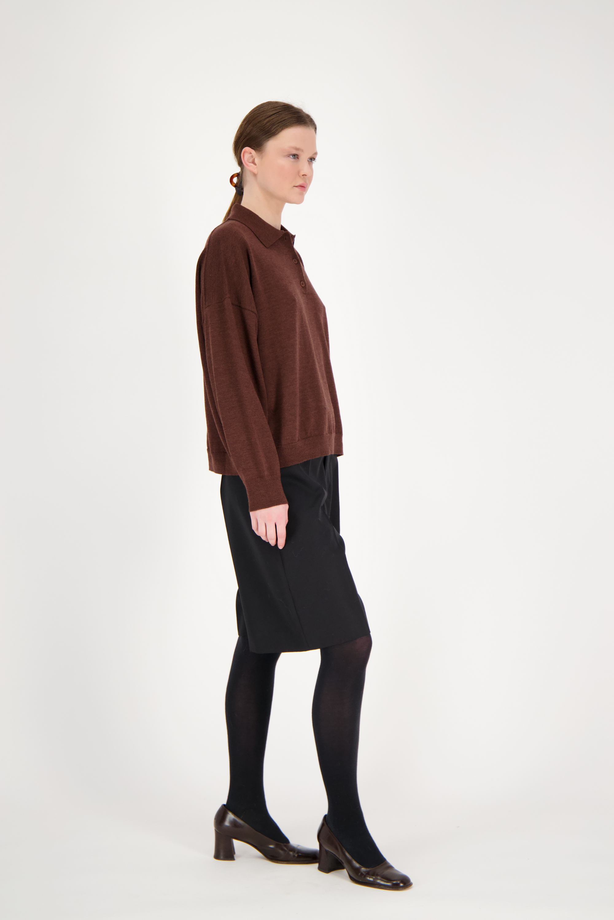 Vitta Buttoned Polo Cocoa