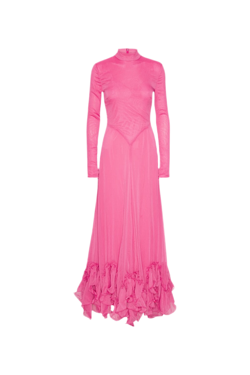 Chiffon Maxi Ruffle Dress