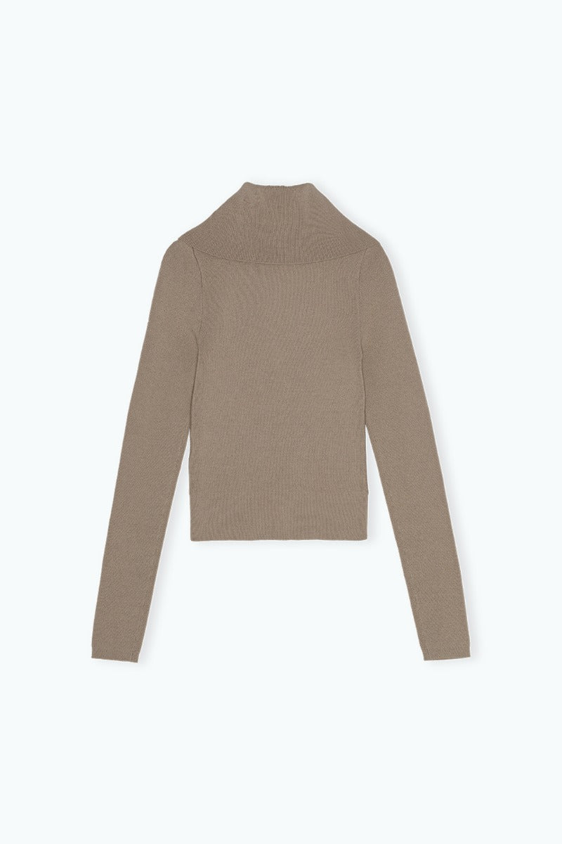 Zipped Collar Knit