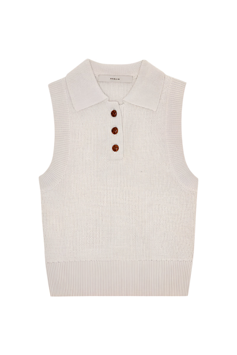 Knitted Merino Polo Top