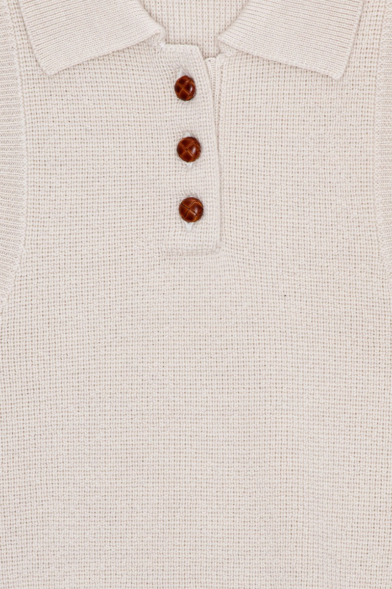 Knitted Merino Polo Top