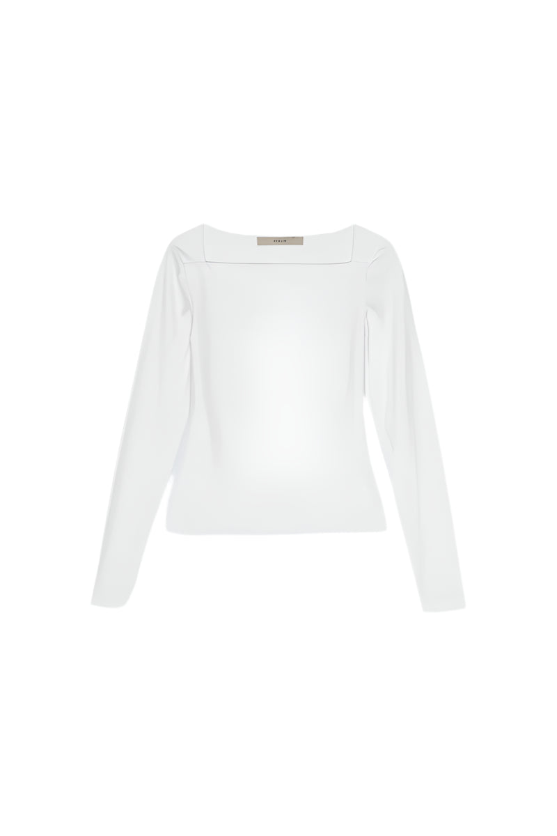 Long Sleeve Jersey Top White
