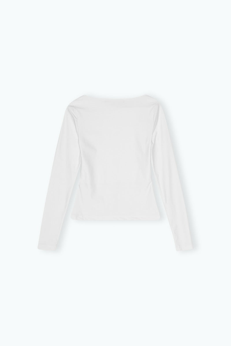 Long Sleeve Jersey Top White