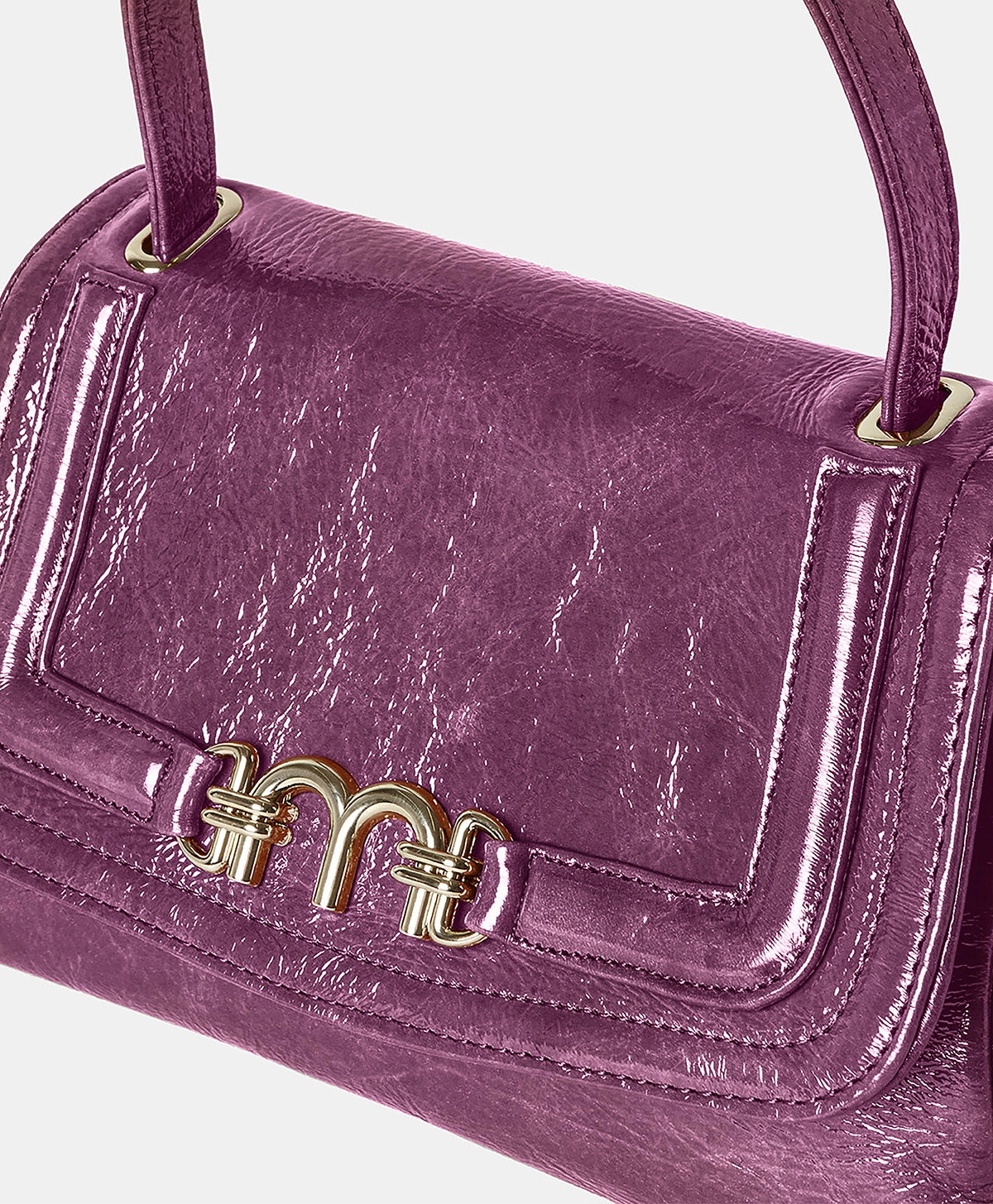 Petit Flore Bag in Naplak Leather in Blueberry