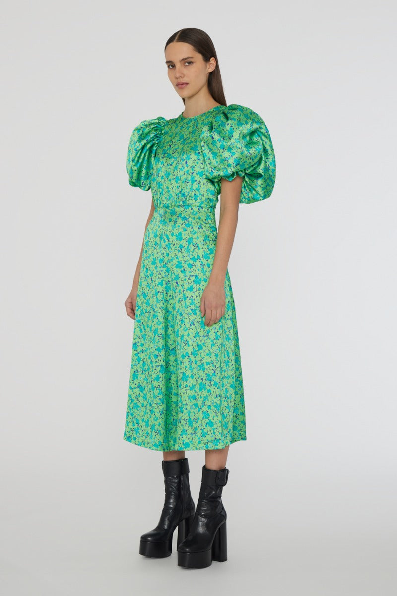 Midi Puff Sleeve Dress