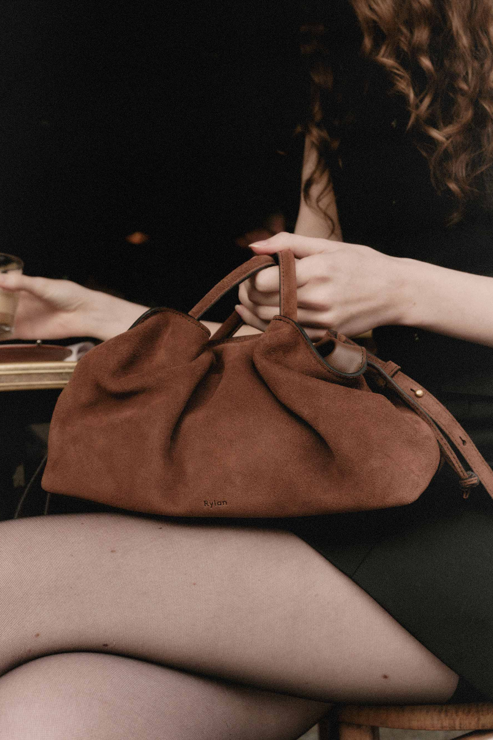 Mila Brown Suede Medium Tote