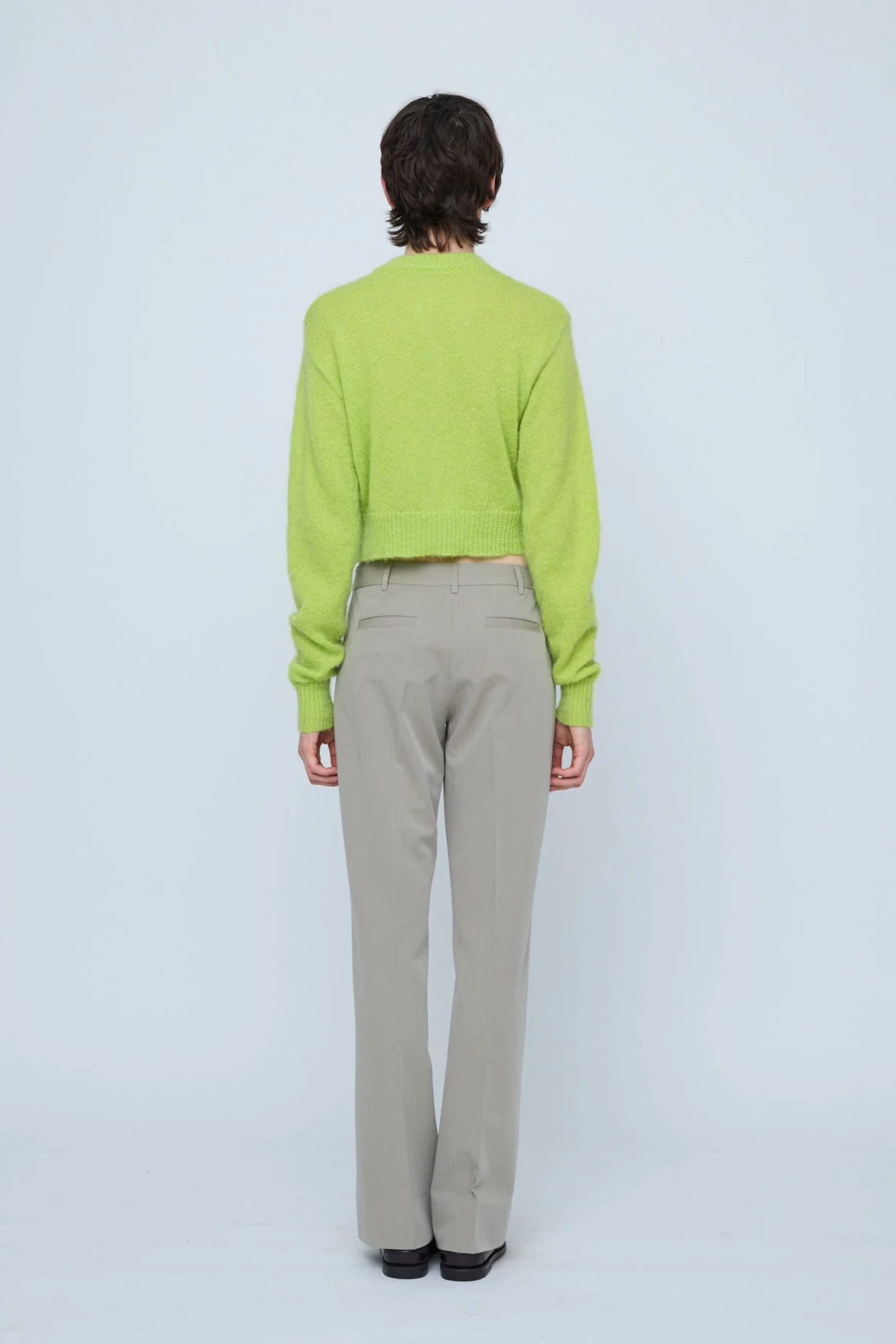 Fluffy Mohair Cardigan Acid Green