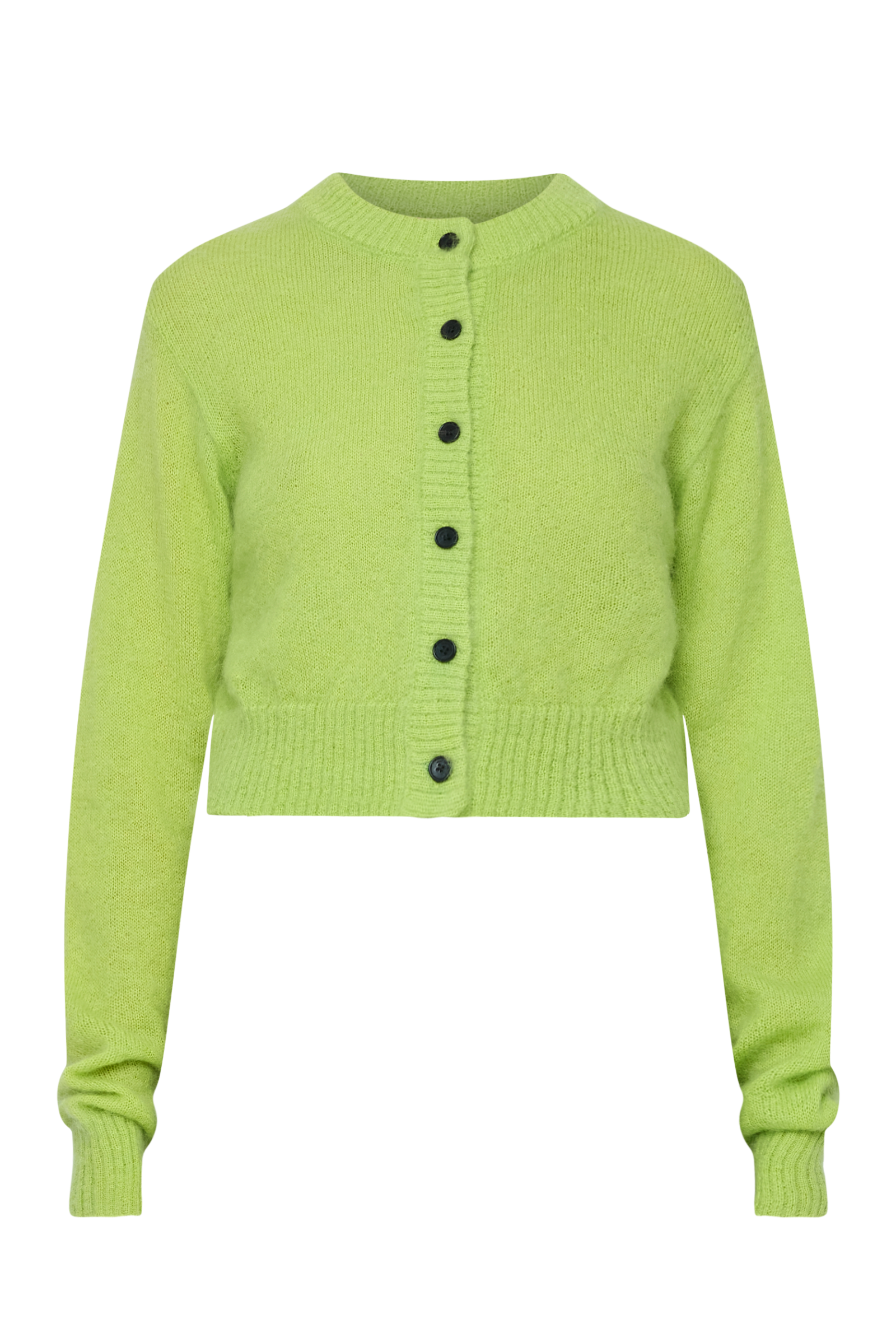 Fluffy Mohair Cardigan Acid Green