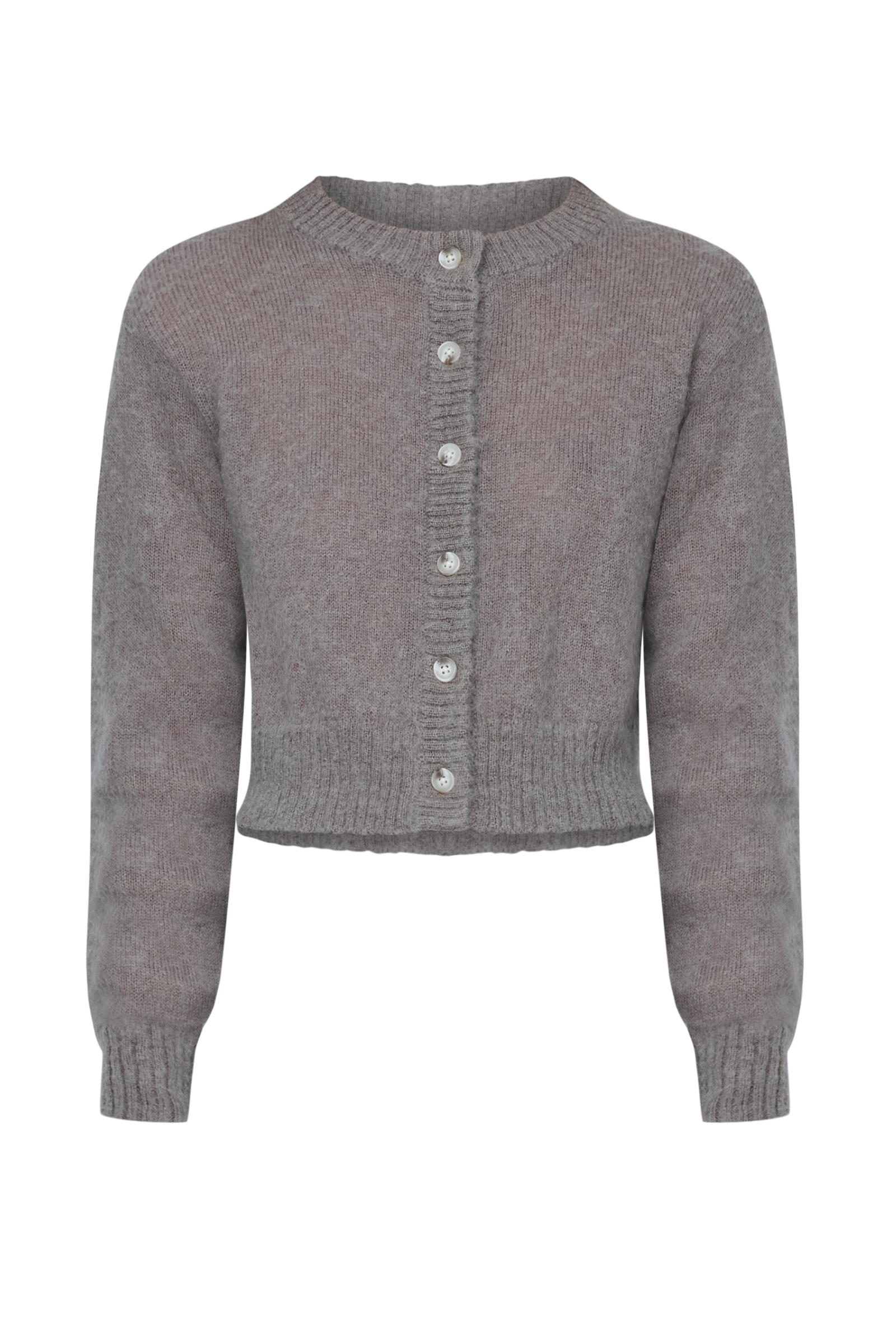 Fluffy Mohair Cardigan Mushroom