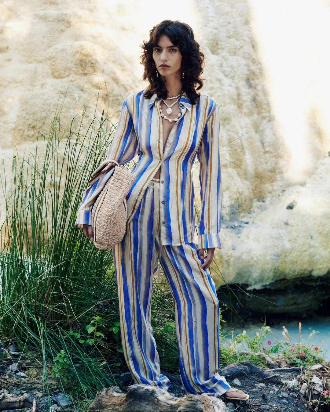 Clethra Silk Striped Shirt
