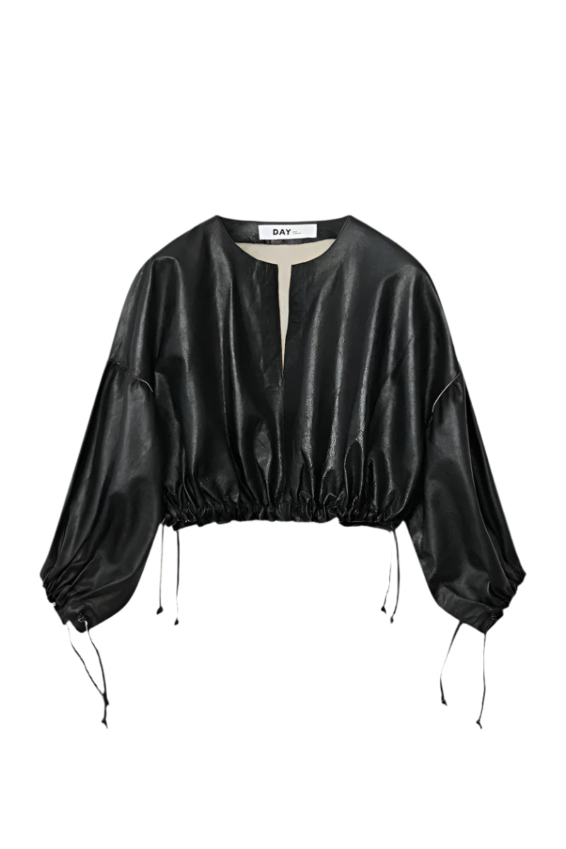 Dorothy Leather Cropped Blouse