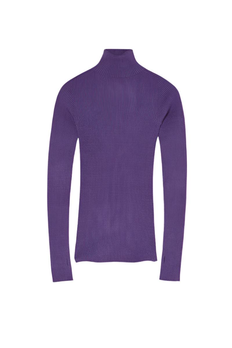 Loita Ribbed Turtle Neck Knitwear Purple