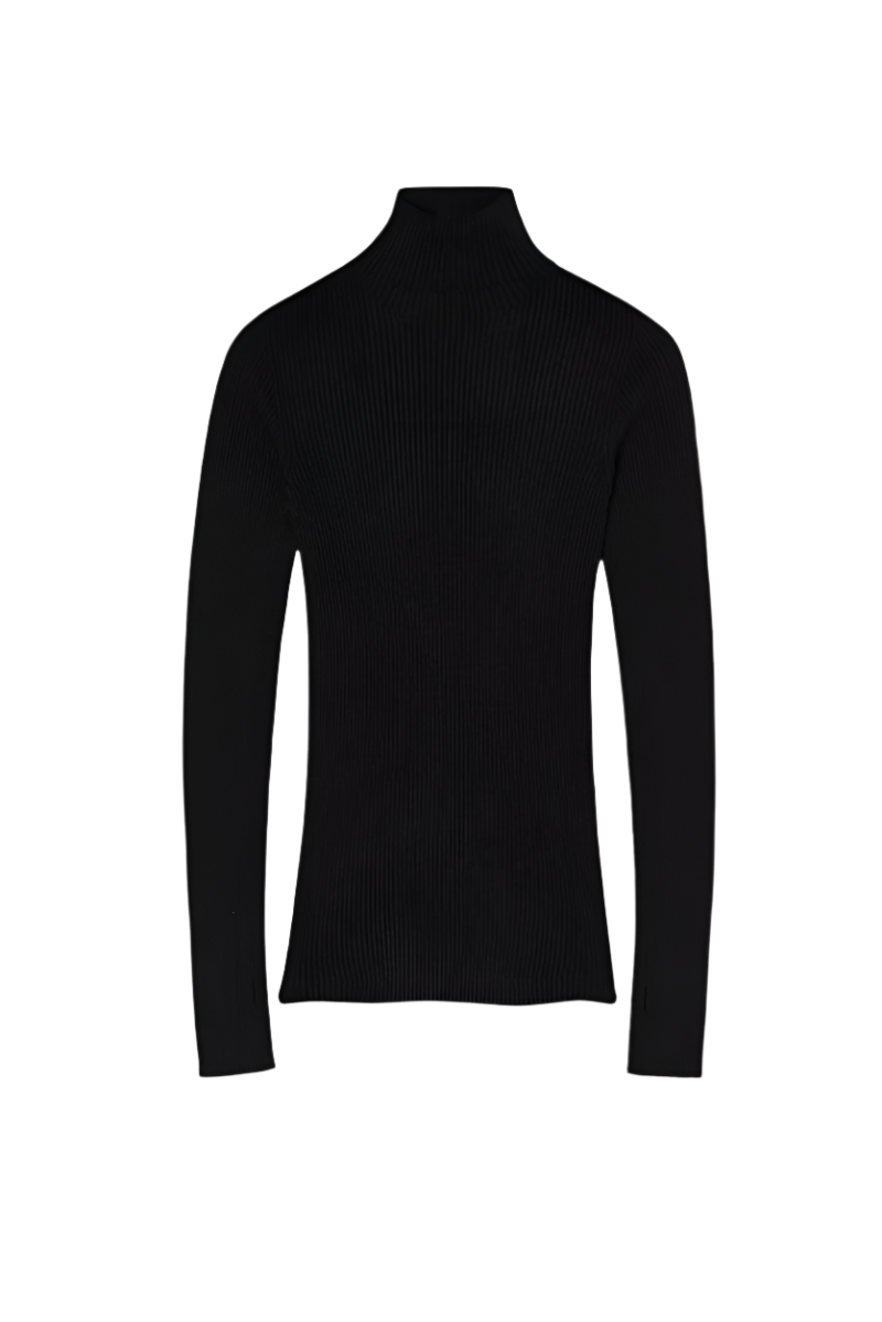 Loita Ribbed Turtle Neck Knitwear Black