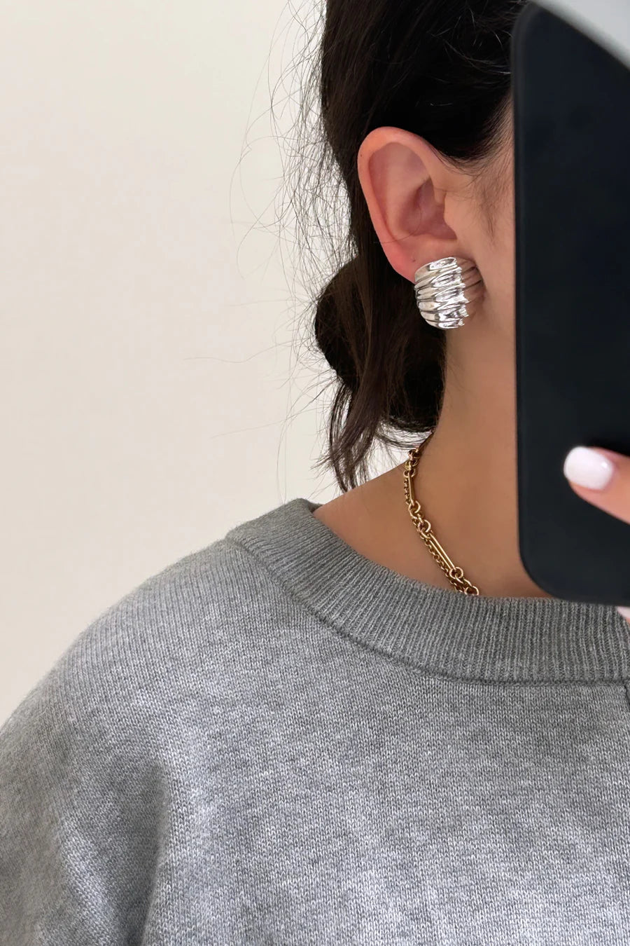 Shield Earrings Silver