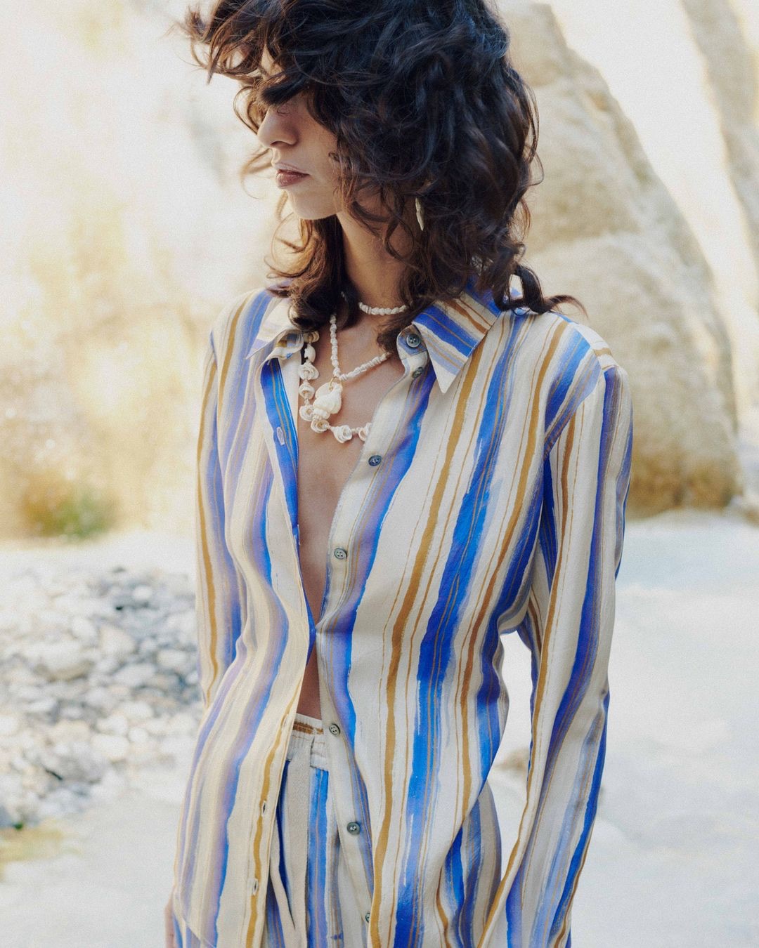 Clethra Silk Striped Shirt