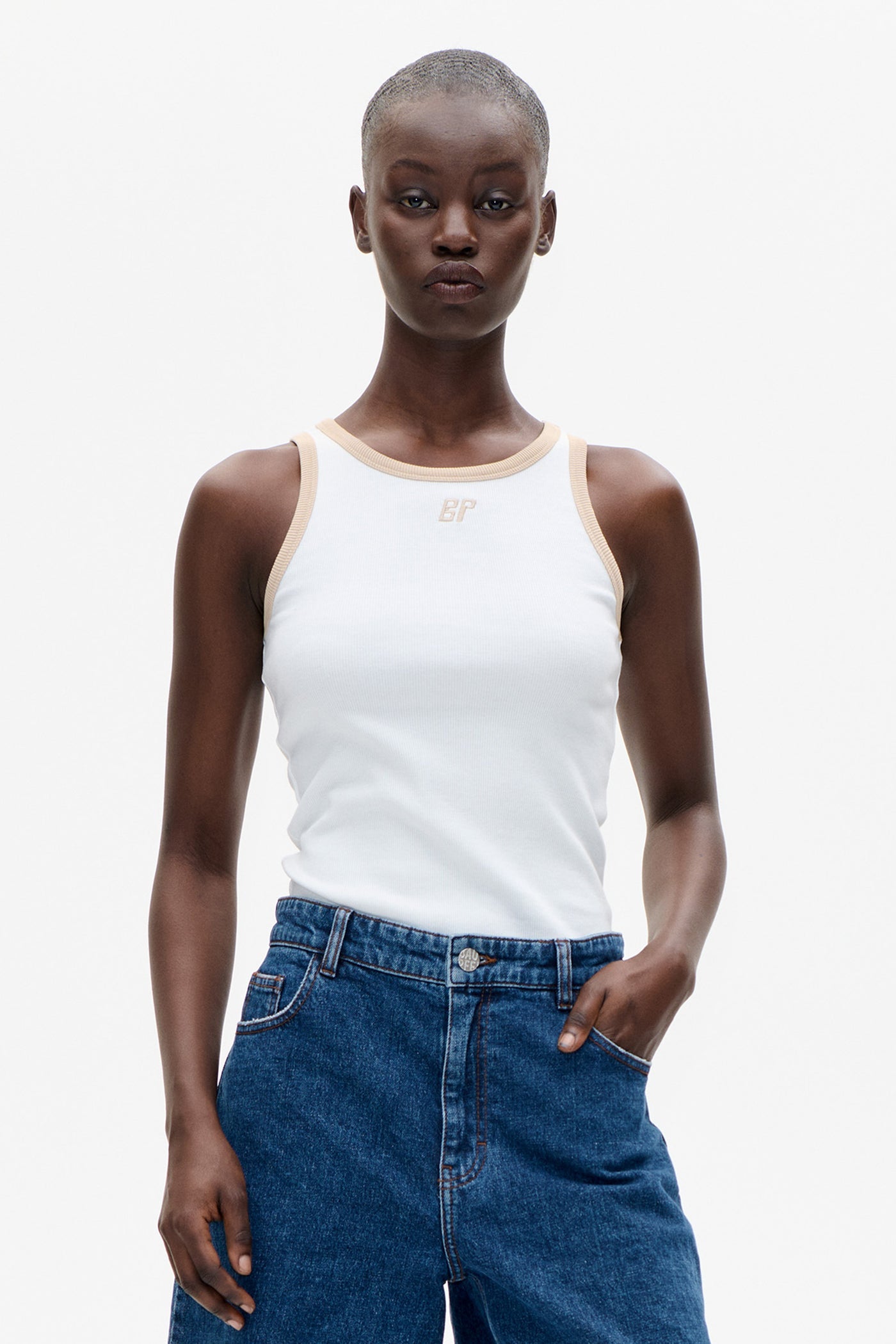 Joly Ribbed Racerback Top Neutral