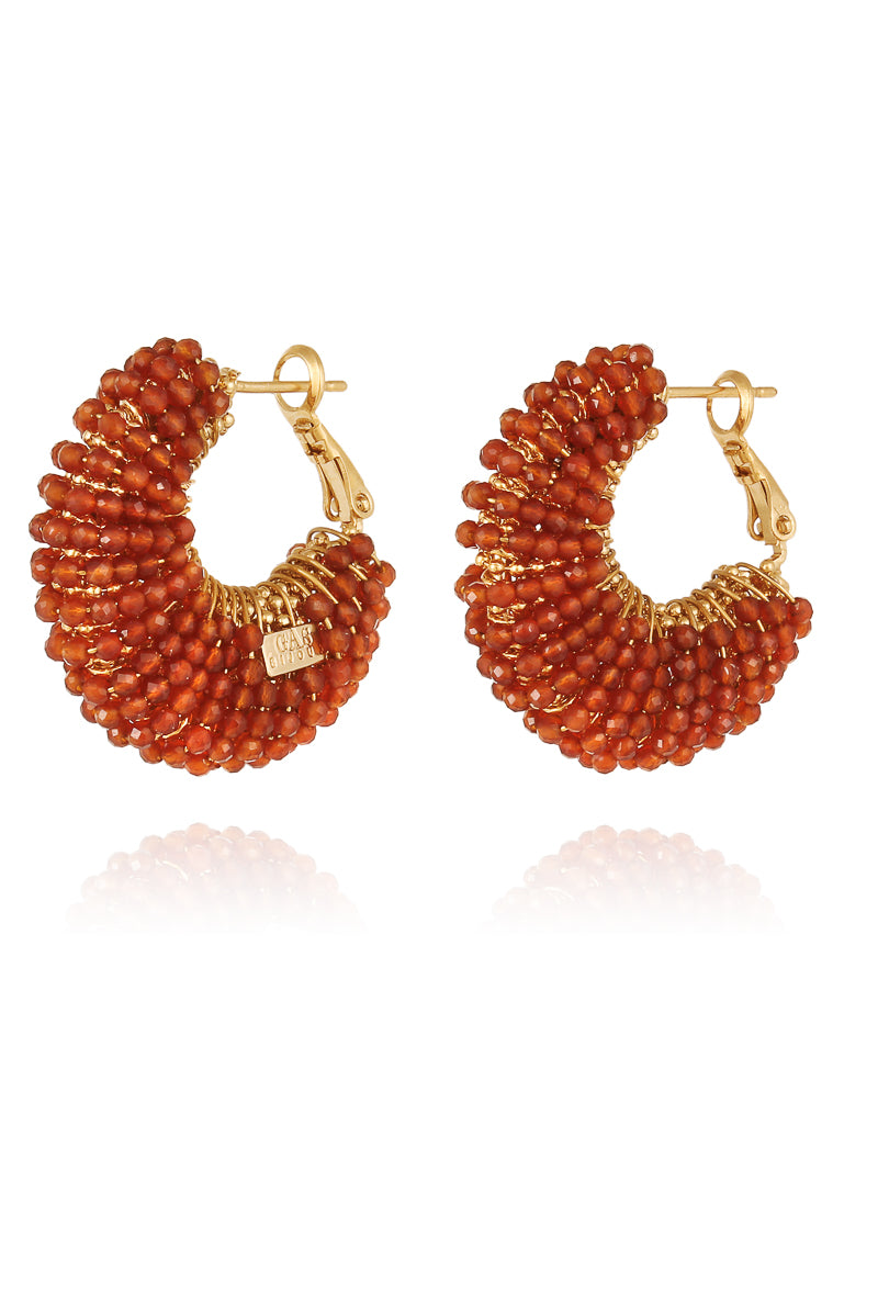 Izzia Earrings Gold - Tangerine