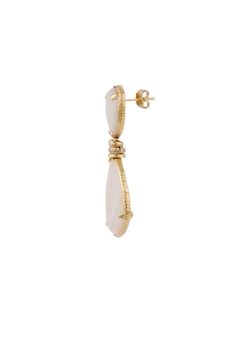 Silia Earrings Gold - White Mother-of-Pearl
