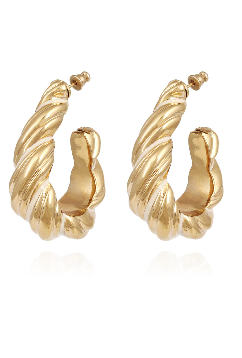 Meltem Enamel Earrings Gold